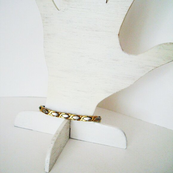 Magnetic Bracelet Marked Bio Bio88 Stainless Steel Gold Silver Pre-loved - Picture 3 of 5